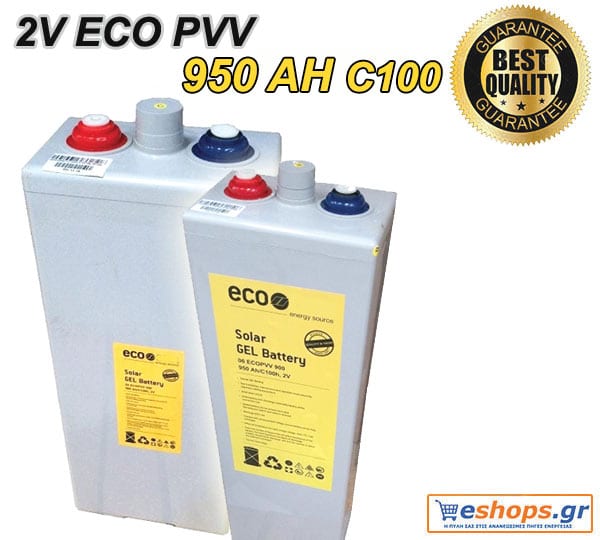 ΜΠΑΤΑΡΙΑ 2V GEL βαθιάς εκφόρτισης 6 ECOPVV 900/950Ah 2V C100
