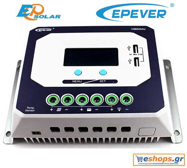 Ψηφιακός ρυθμιστής φόρτισης 60A PWM Epsolar/EPEVER VS6024AU Ψηφιακός ρυθμιστής φόρτισης