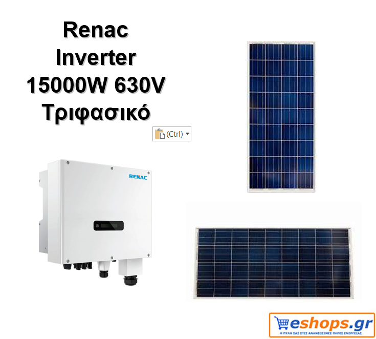 RENAC R3-15000-DT Note Series 15KW Τριφασικό RENAC R3-15000-DT-inverter-δικτύου για φωτοβολταϊκά, net metering, φωτοβολταϊκά σε στέγη, οικιακά
