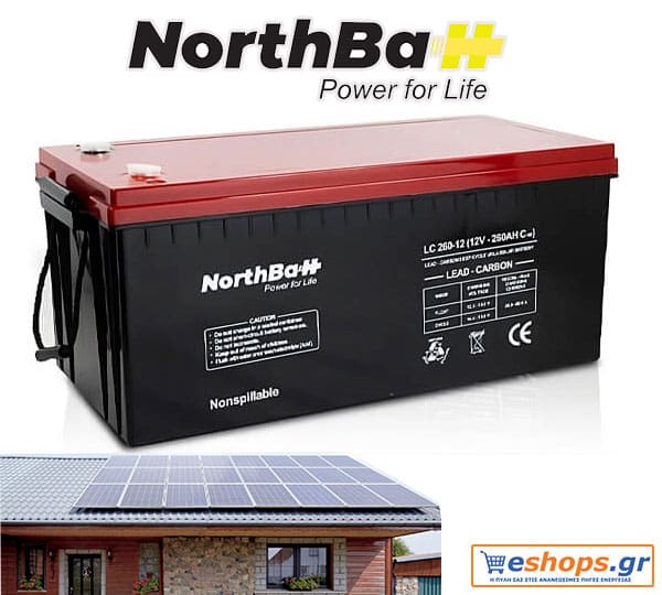 260AH Μπαταρία NORTHBATT Lead Carbon Solar Series VRLA LC 260-12V (C100:260Ah /12V) Deep Cycle 260AH Μπαταρία για φωτοβολταϊκό NORTHBATT Lead Carbon Solar Series VRLA LC 260-12V (C100:260Ah /12V) Deep Cycle