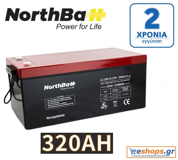 320 AH Μπαταρία NORTHBATT Lead Carbon Solar Series VRLA LC 320-12V (C100:320Ah /12V) Deep Cycle Μπαταρία 320ah NORTHBATT Lead Carbon Solar Series VRLA LC 320-12V για φωτοβολταϊκά