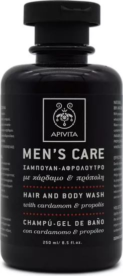 Apivita Men’s Care Shampoo &amp<semi> Body Wash Κάρδαμο &amp<semi> Πρόπολη 250ml