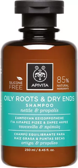 Apivita Oily Roots &amp<semi> Dry Ends Shampoo Τσουκνίδα &amp<semi> Πρόπολη 250ml