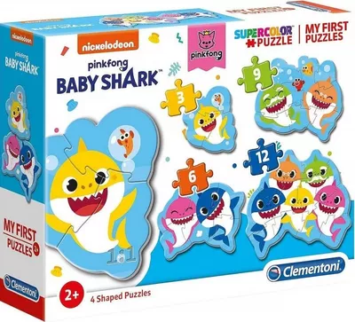 Clementoni Baby Shark 4 in 1 3pcs + 6pcs + 9pcs + 12pcs