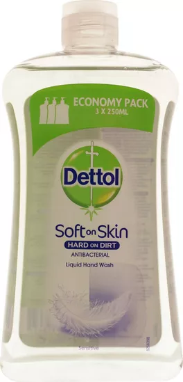 Dettol Soft On Skin Sensitive Antibacterial Liquid Soap Refill 750ml
