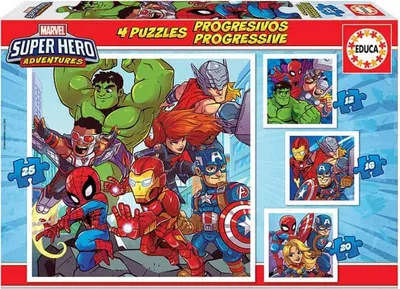 Educa Marvel Super Heroes 4 in 1 12pcs + 16pcs + 20pcs + 25pcs
