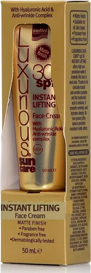 InterMed Luxurious Sun Care Instant Lifting Face Cream Spf30 50ml