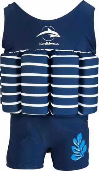 Konfidence Float Suit Blue Breton Stripe