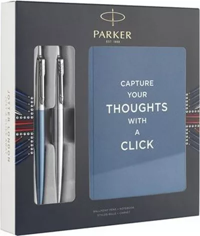 Parker Στυλό Jotter Duo Royal Blue + Stainless Steel Notebook