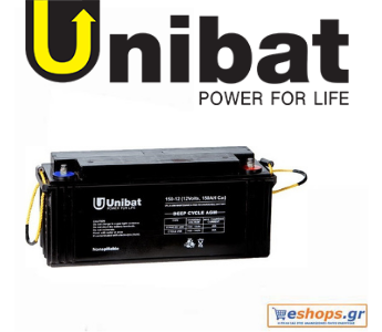 Unibat Photovoltaik-Batterie 12V GEL VRLA 150 (180Ah c100) – für Photovoltaik- und Windkraftanlagen – GEL-Batterien Solarenergie eshops.gr