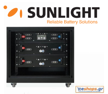 Batterie lithium-ion Sunlight LiON ESS 10.24&nbsp;W en armoire 22U pour panneaux photovoltaïques et éoliennes - Batteries lithium Sunlight eshops.gr
