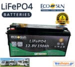 Μπαταρία Λιθίου 150AH Ecosun ECOLFP-150-12 LifePo4 12.8V για φωτοβολταϊκό τροχόσπιτα, εξοχικό, για σκάφη, γιώτ, αυτοκινούμενα RV, campers, Τιμή, έκπτωση.