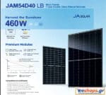 460watt - Φωτοβολταϊκό πάνελ JA Solar 460W mono JAM54D40-460.LB Dual Glass Bifacial N-Type MBB Half-Cell 108 cells Κατάλληλο για net-billing, οικιακά φωτοβολταικά,  πάρκα και φωτοβολταικοί σταθμοί, αυτόνομα συστήματα.