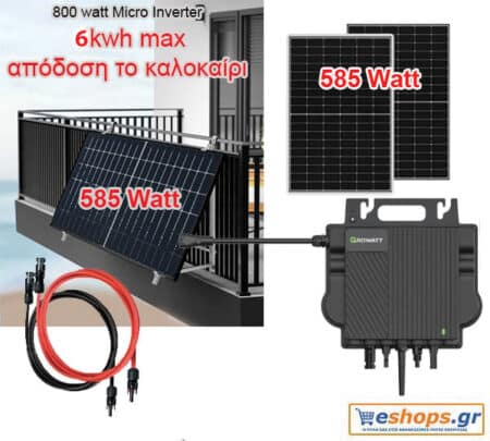 6kwh Φωτοβολταϊκό πριζας μπαλκονιού 800 Watt microinverter 585 watt διασυνδεδεμένο φωτοβολταϊκό μειωση λογαριασμού, Τιμές Πληροφορίες, datasheet