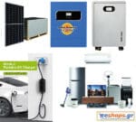 50kwh-60kwh (καλοκαίρι) Αυτόνομο φωτοβολταϊκό πακέτο-ΒΑΣΙΚΟ με 22 Φ/Β πάνελ 460 WATT +Υβριδικό Inverter charger 11kw-ON-OFF-GRID + 16KWH LIFEPO4 για Κουζίνα-Φούρνο, Πλυντήριο+Κλιματιστικό+ηλεκτρικό σίδερο+σκούπα+φόρτιση αυτοκινήτου 